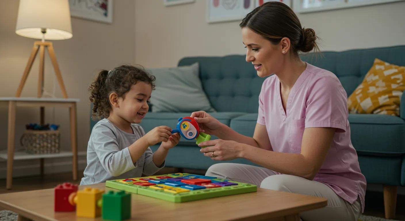 a focused scene portrays a warm and inviting living room where a skilled therapist engages with a child in a colorful and interactive learning activity, emphasizing the personalized nature of in-home aba therapy for developmental support. a focused scene portrays a warm and inviting living room where a skilled therapist engages with a child in a colorful and interactive learning activity, emphasizing the personalized nature of in-home aba therapy for developmental support.