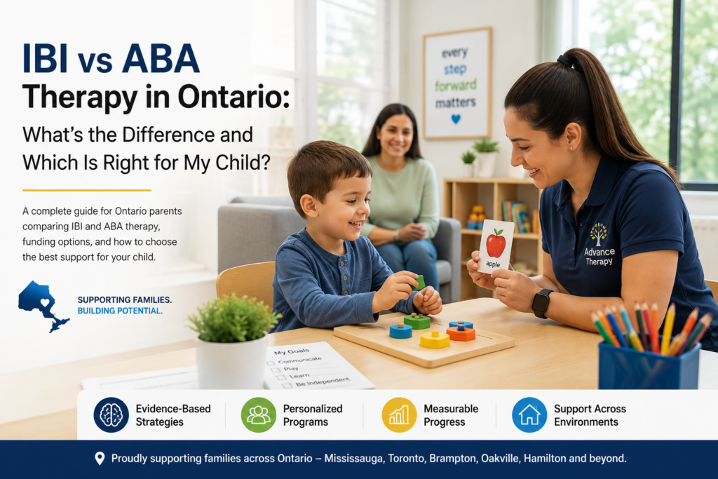Child receiving one-on-one autism therapy in Ontario – IBI vs ABA therapy in ontario comparison