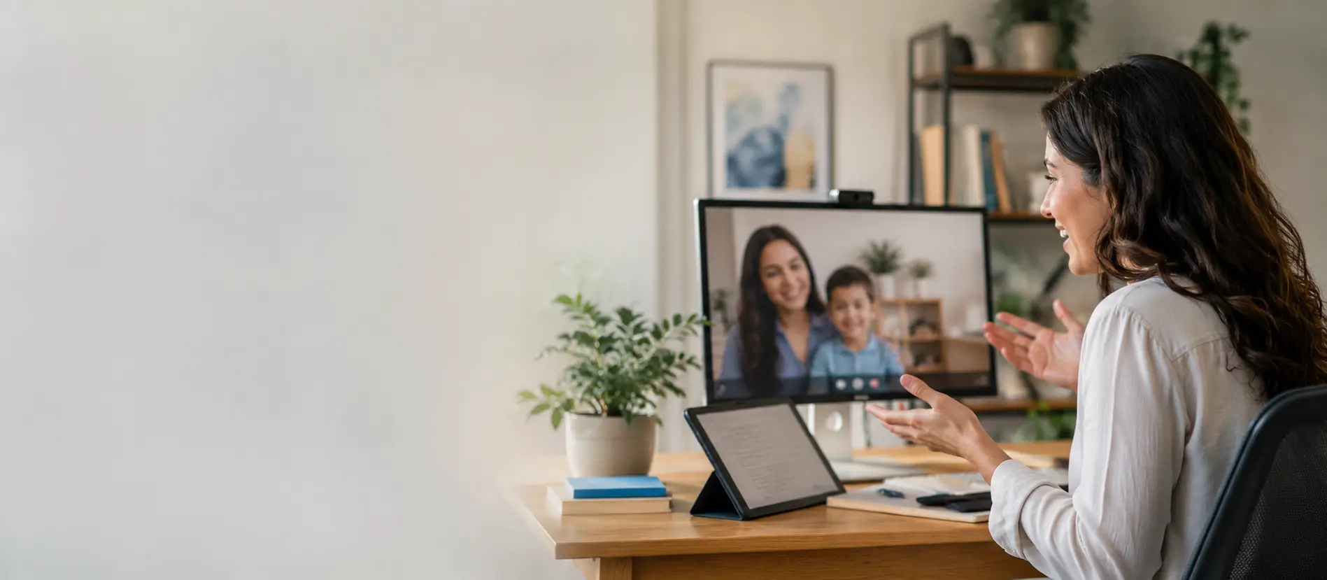 BCBA leading a live virtual ABA therapy video session